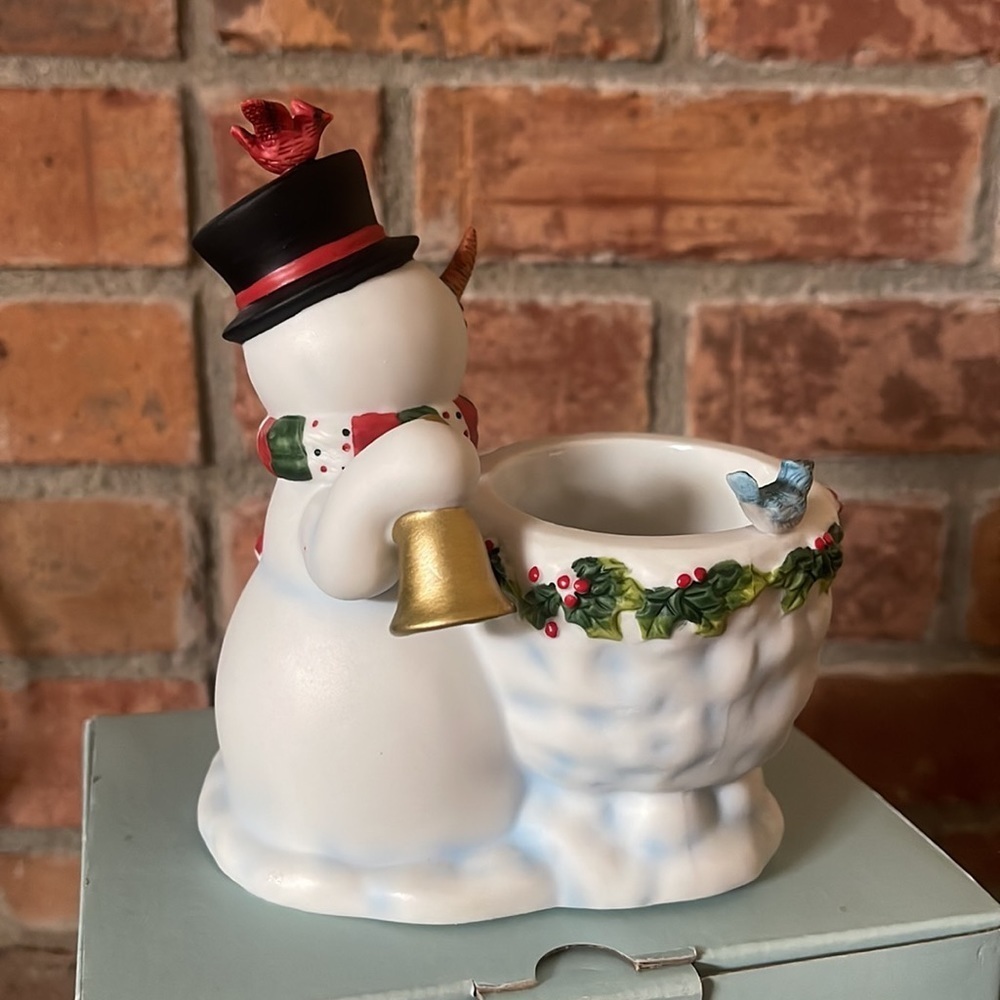 NIB PartyLite Snowbell Snowman Votive Holder - Picture 7 of 9